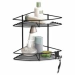 Porta Shampoo Esquinero Doble De Acero, Future - Negro Mate