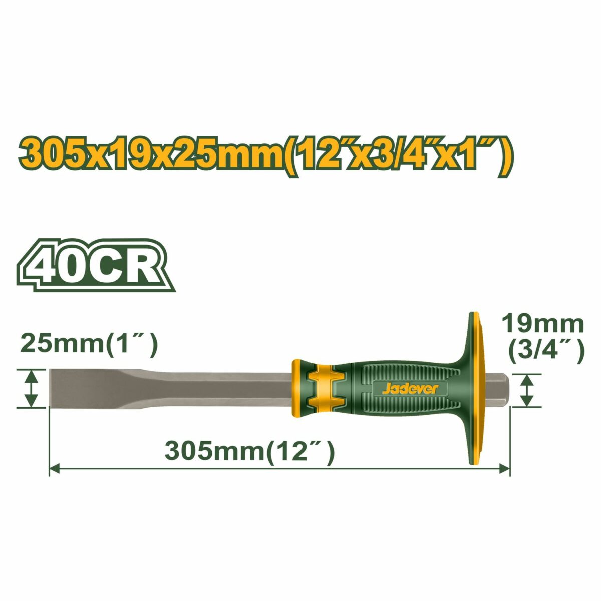 Cincel Chato Jadever 305mm - Con Protector - Imagen 2