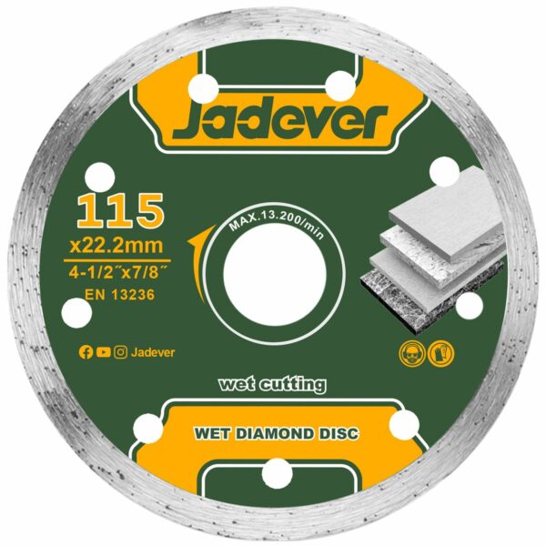Disco Diamantado P/Amoladora, Jadever 4.1/2" - Continuo