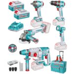 Kit Total 20v - Taladro + Amoladora + Rotomartillo + Llave + Foco