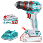 Atornillador Percutor Total 20v - 13mm - 55Nm, Sin Carbones, 2 Baterías Y Maletín