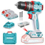 Atornillador Percutor Total 20v - 13mm - 66Nm, Sin Carbones, 2 Baterías Y Maletín