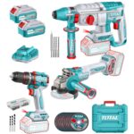 Kit Total 20v - Taladro Percutor + Amoladora + Rotomartillo