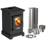 Calefactor A Leña Metávila D400EXP, 56m2 - Con Kit De Caños (Pared)