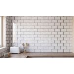 Placa PVC Autoadhesiva Para Revestimiento 30x60cm - Ladrillo Blanco - Imagen 2