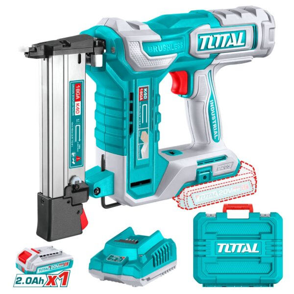 Engrampadora Inalámbrica Total 20v - 1 Batería 2.0Ah + Cargador + Maletín