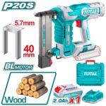 Engrampadora Inalámbrica Total 20v - 1 Batería 2.0Ah + Cargador + Maletín - Imagen 2