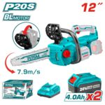 Motosierra A Batería 12" Total - 20v, 2 Baterías 4.0Ah + Cargador - Imagen 2