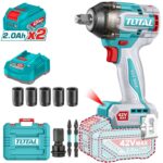Llave De Impacto Total 1/2" - 600Nm - 42v, 2 Baterías 2.0Ah + Cargador + Maletín