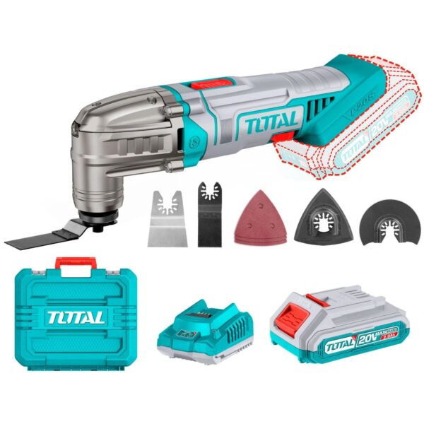 Sierra Multifunción Total 20v, 1 Batería 2.0Ah + Cargador + Maletín