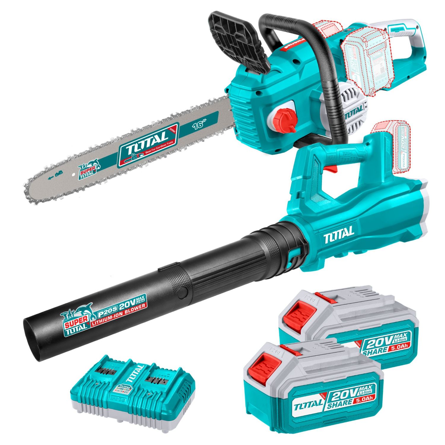 TOSLI240463_01 Kit Total 20v - Motosierra 16" + Soplador - Imagen 1