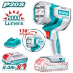 Linterna LED Total 20V - 2000 Lúmenes, 1 Batería 2.0Ah + Cargador - Imagen 2