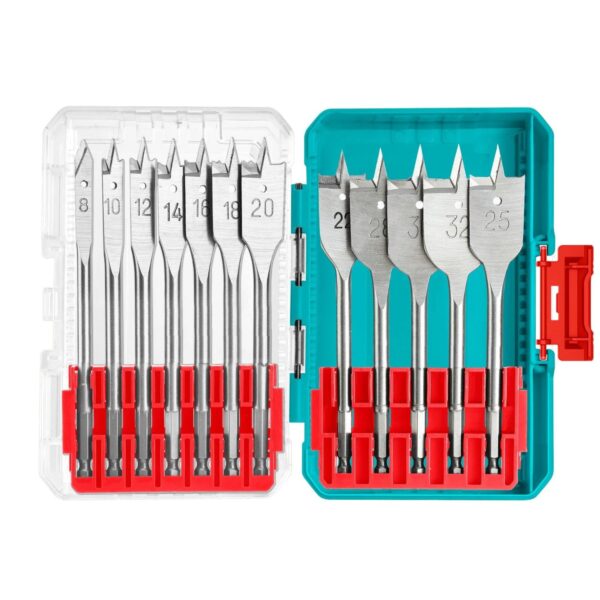 Set De 12 Mechas Planas Total Para Madera