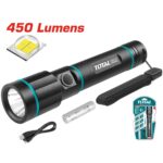 Linterna LED Total - 450 Lúmenes, Recargable - IPX4 - Imagen 2